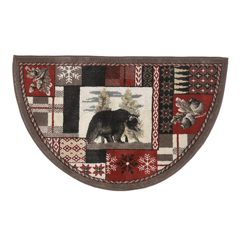 Frontier Mountain Bear Lodge Half Round Fireplace Rug - 26in x 42in