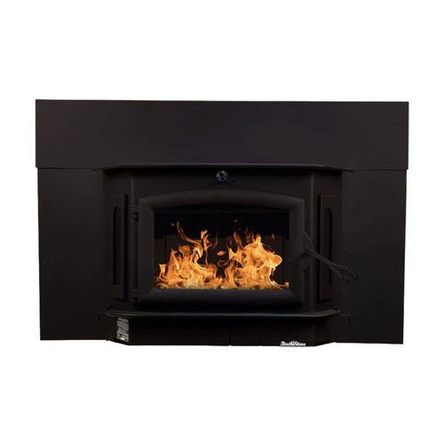 Black Large Bay Front Wood Burning Fireplace Insert - Model 91C