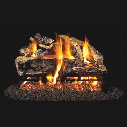 Charred Rugged Split Oak Gas Log Set-24" Charred Rugged Split Oak Gas Log Set-24"