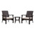 Miles Outdoor Deep Seating Wicker Bistro Set