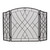 Black Arched Fireplace Screen - Weave Design - 3 Fold - 34"H x 51.5"W