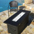 AZ Patio Heaters Outdoor Rectangle Fire Pit in Black Mocha with Wind Screen