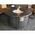 AZ Patio Heaters Cast Aluminum Round Fire Pit in Brushed Wood Finish