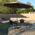 AZ Patio Heaters Solar Market Umbrella with LED Lights in Tan with Base