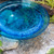 12" Crackle Glass Bowl - Teal