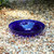12" Crackle Glass Bowl - Cobalt Blue