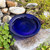 12" Crackle Glass Bowl - Cobalt Blue