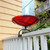 14" Red Crackle Birdbath- Over Rail Bracket