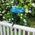 14" Teal Crackle Birdbath- Rail Mount Bracket