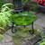 12" Fern Green Crackle Birdbath- Short Stand