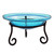 12" Teal Crackle Birdbath- Short Stand
