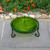 14" Fern Green Crackle Birdbath- Short Stand II