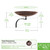 Burnt Copper Birdbath- Wall Mount Bracket