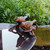 Antique Birdbath w/ Birds- Over Rail Bracket
