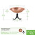 Hammered Solid Copper Birdbath- Tripod Stand
