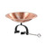 Hammered Solid Copper Birdbath- Over Rail Bracket
