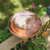 Polished Copper Birdbath- Over Rail Bracket
