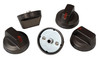 Black Burner Control Knob Set, 5-Pk, fits Samsung, AP5986692, DG64-00473B