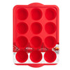 Trudeau Red Steel Structured Silicone, 12-Cavity Muffin Mold, 05120006