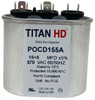 Packard Dual Run Capacitor, Oval, 15+5 Mfd., 370 Volt, POCD155, 15/5-370