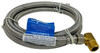Supco 3/8" COMP X 3/8" COMP 48" Stainless Steel Hose with Elbow, 1404DWSS