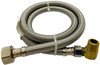 Supco 1/2" COMP X 3/8" COMP 48" Stainless Steel Hose with Elbow, 1404DWSS12