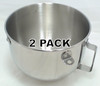 2 Pk, KitchenAid Mixer 5 QT S.S. Bowl w/handle KN25PBH,  W10716820, 9707678