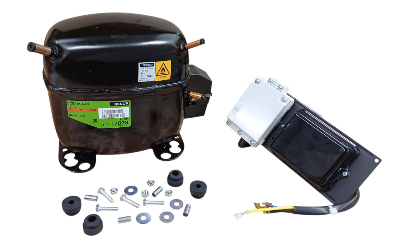 SCE18CNLX - Reciprocating R290 Compressor, 115V, 60Hz, 1Ph, 7878, 104H