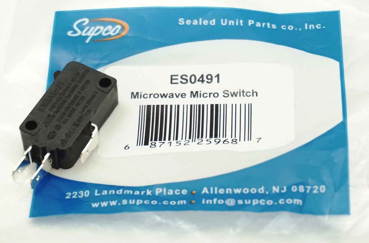 Supco Microwave Universal Door Switch, 3 Wire, 3/16