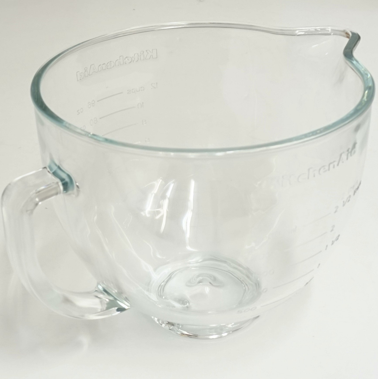 KITCHEN AID 5 QUART GLASS MIXER MIXING BOWL WITH PLASTIC LID FREE