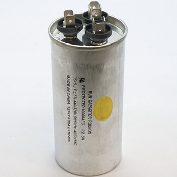 Dual Run Capacitor, Round, 35 + 5 Mfd., 440 Volt, CD35+5X440R