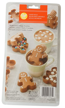 Wilton 3 Cavity, Gingerbread Boy Hot Cocoa Bomb Candy Mold, 2 Count, 2115-0-0243