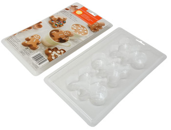 Wilton 3 Cavity, Gingerbread Boy Hot Cocoa Bomb Candy Mold, 2 Count, 2115-0-0243