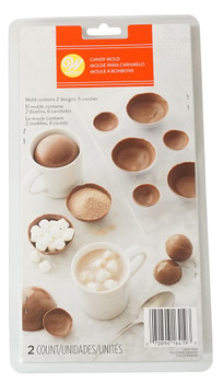 Wilton 6 Cavity, Hot Cocoa Bomb Candy Mold, 2 Count, 2115-0-0241