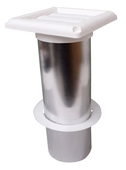 Deflect-O SVHAW4 Supurr-Vent 4" Louvered Dryer Vent Hood Kit White Pipe & Collar
