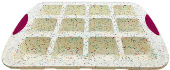 Trudeau Confetti Structure Silicone, 12-Cavity Brownie Mold, 05120125