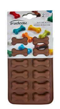 Trudeau Silicone, Set of 2, 12-Cavity Dog Bone Molds, 05119223