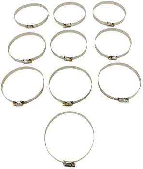 Dryer Venting S.S. Hose Clamps 10-Pack 4" x 5" 1/4" Screw Head 5/16" Band Width CL4