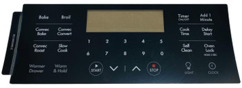 Oven Control Overlay fits Frigidaire, Black, AP5788422, PS8746801, 316655001