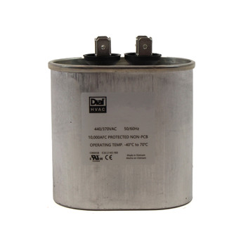 20007 - Single Run Capacitor, Oval, 7.5 Mfd., 370/440 Volt