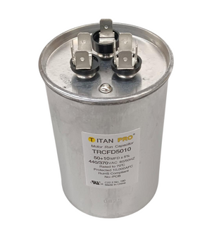 Titan Pro Run Capacitor, Round, 50+10 Mfd, 370V-440V, TRCFD5010