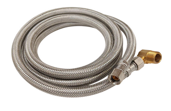 SUPCO Dishwasher Line Install Kit with Elbow, 6' Stainless Steel Hose, DWK6572SSE