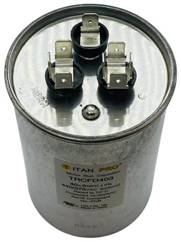Titan Pro Run Capacitor, Round, 40+3 Mfd, 370V-440V, TRCFD403