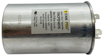 Titan Pro Run Capacitor, Round, 50+7.5 Mfd, 370V-440V, TRCFD5075