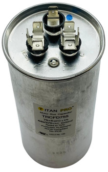 Titan Pro Dual Run Capacitor, Round, 75+5 Mfd, 370V-440V, TRCFD755