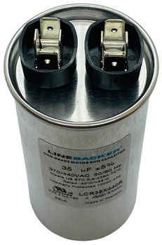 Linebacker Motor Run Round Capacitor, 35 Mfd., 370/440 Volt, LCR35X440R