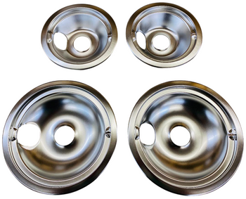 Range Top Drip Pans for Whirlpool, Sears, 2 of W10196406 & 2 of W10196405