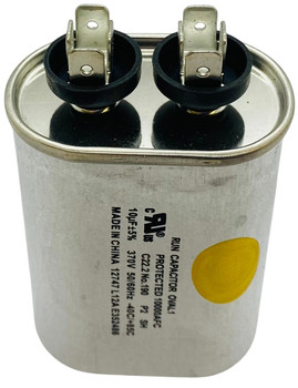Run Capacitor, Oval, 10 Mfd., 370 Volt, CR10X370