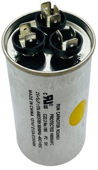 Dual Run Capacitor, Round, 25 + 5 Mfd., 440 Volt, CD25+5X440R