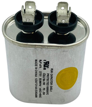 Run Capacitor, Oval, 5 Mfd., 370 Volt, CR5X370